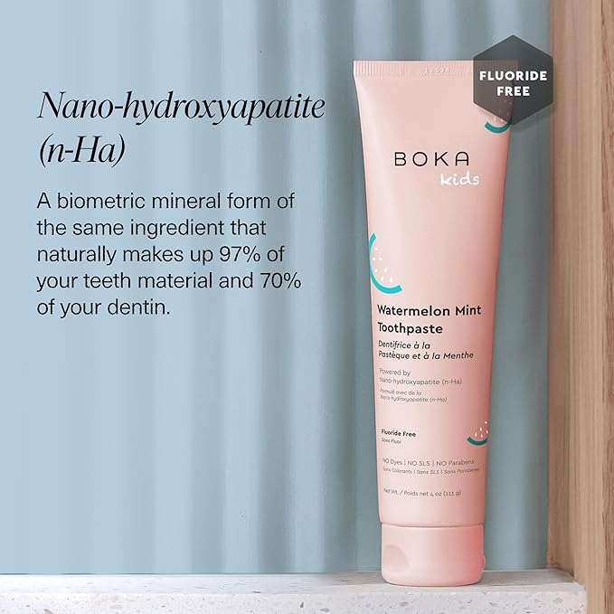 Boka Fluoride Free Toothpaste Nano Hydroxyapatite Toothpaste - Watermelon Mint Flavor,