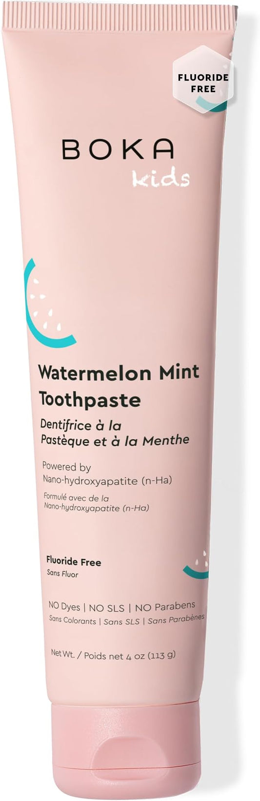 Boka Fluoride Free Toothpaste Nano Hydroxyapatite Toothpaste - Watermelon Mint Flavor,