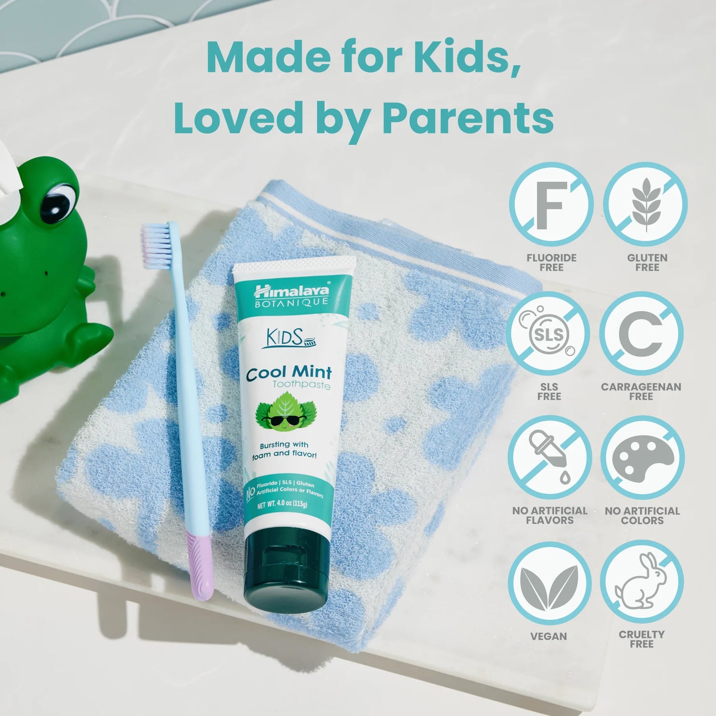 Himalaya Botanique Kids Toothpaste with Xylitol, Cool Mint & Bubblegum Flavor, 4 oz