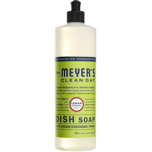 MRS. MEYER'S Liquid Dish Soap, Biodegradable Formula, Lemon Verbena, 16 fl. oz